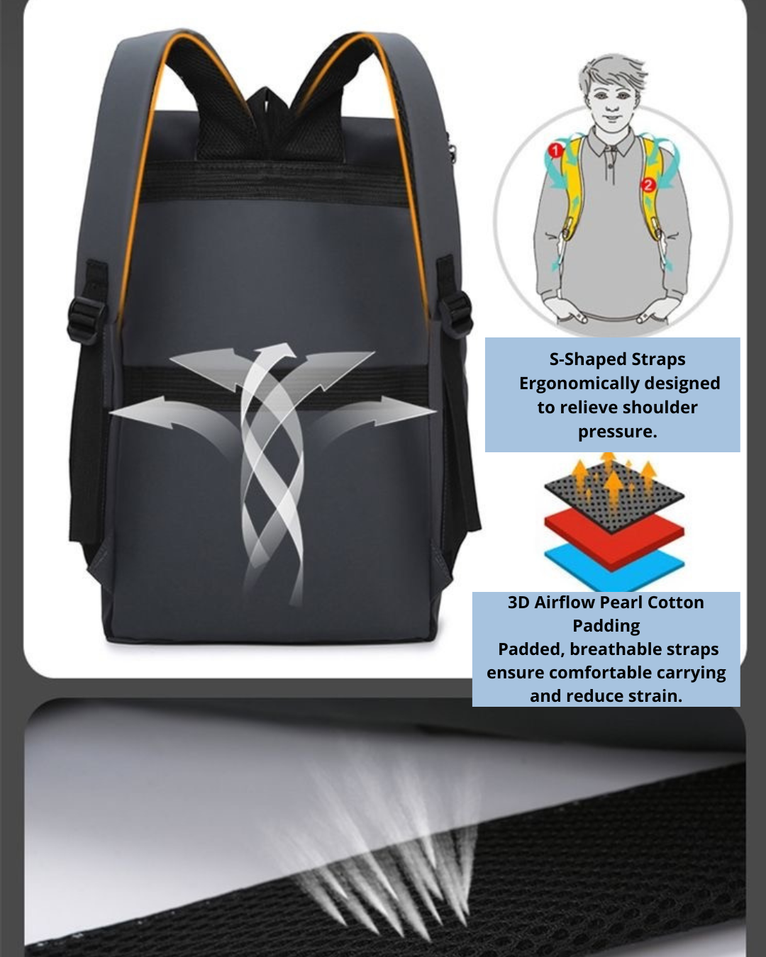 Casual Backpack – Padded Laptop Sleeve, Large Capacity & Travel-Friendly