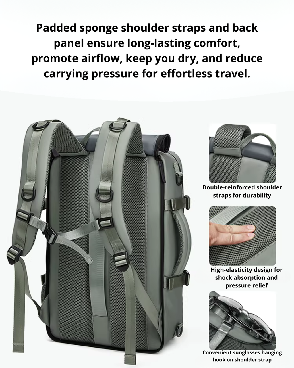 Large-Capacity Travel Backpack – Water-Resistant with Laptop Compartment