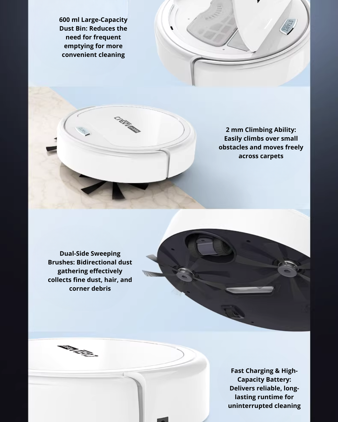 Smart Robot Vacuum & Mop for Effortless Home Cleaning