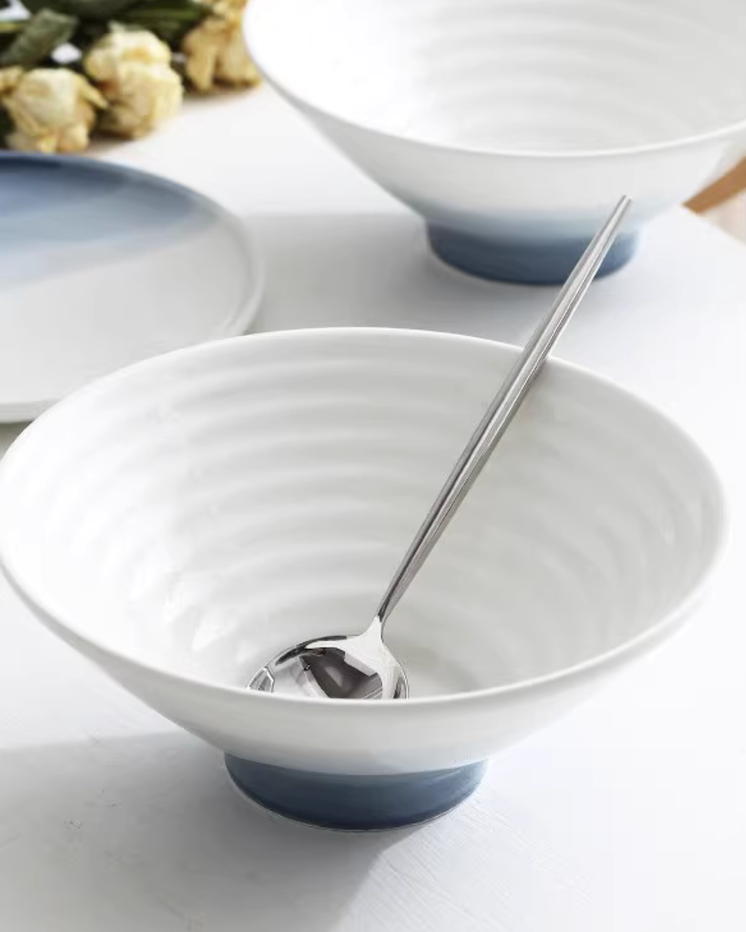 Hand-Painted Nordic Ceramic Dinnerware Set — Minimalist, Unique Design