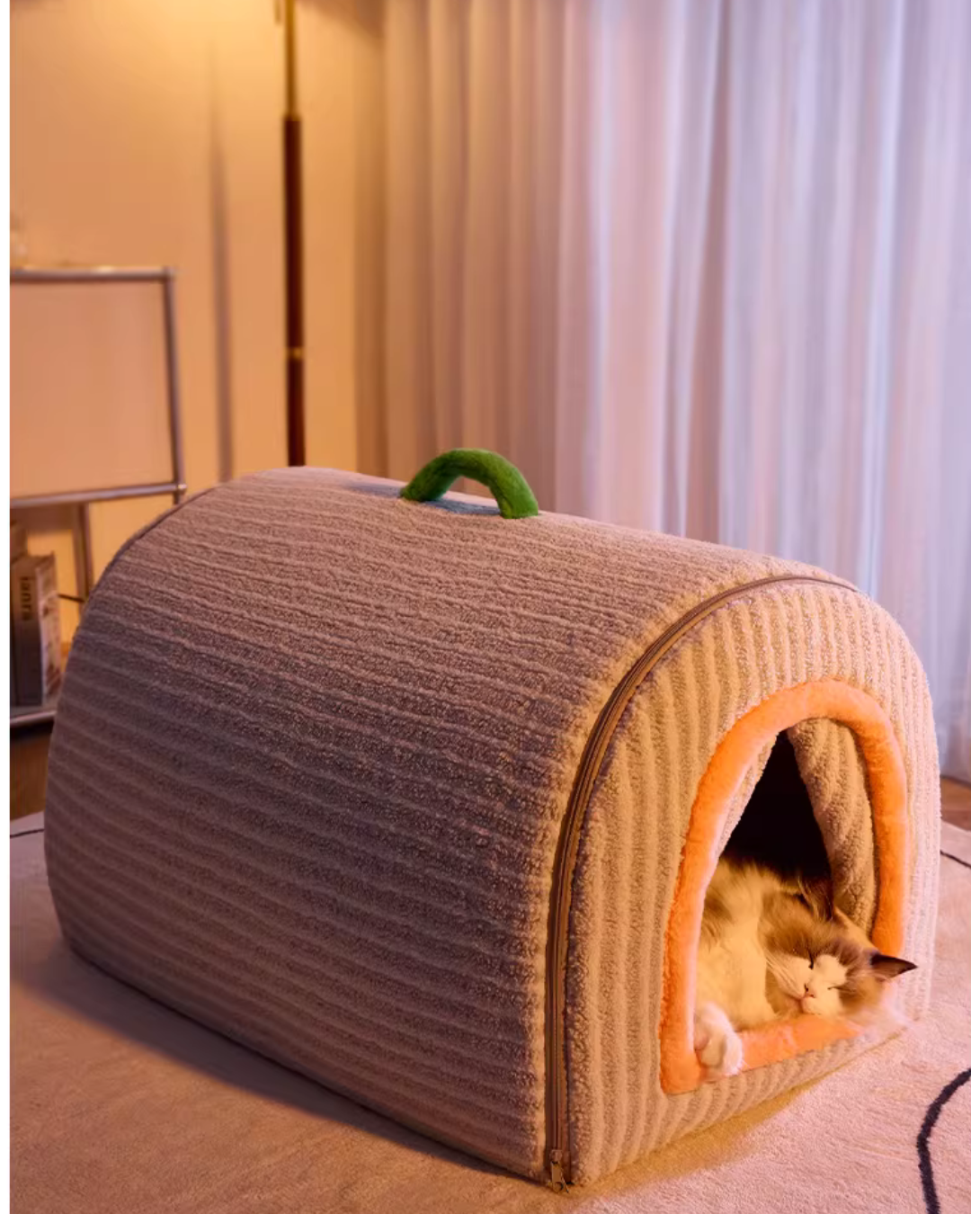 Heated Pet House Bed – 55°C Warmth, Soft Arctic Velvet, Anti-Slip