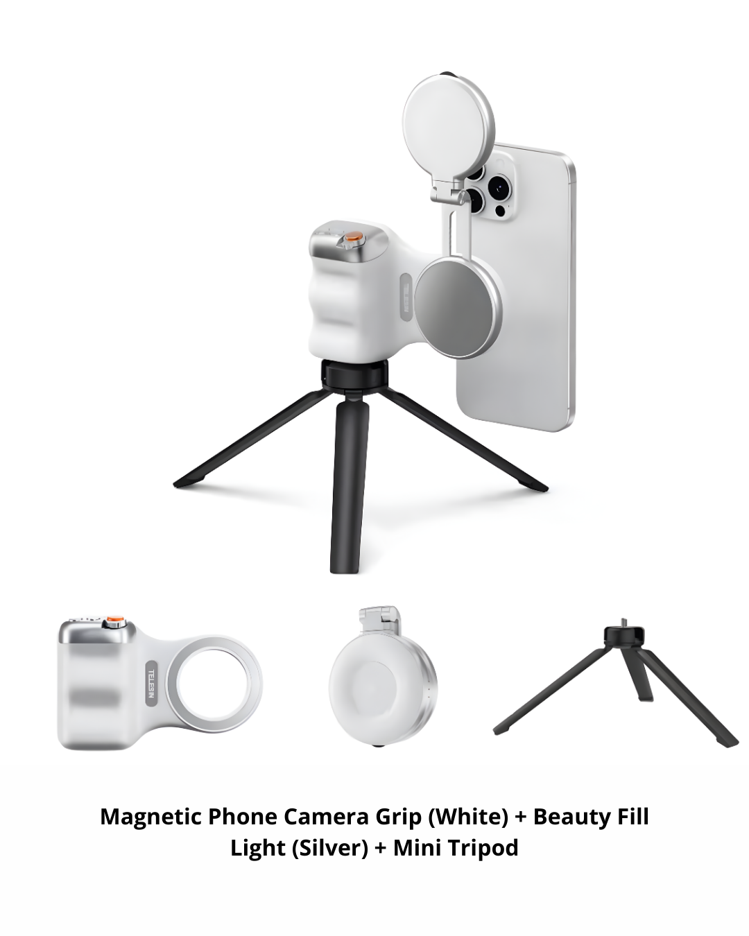 Magnetic Phone Camera Grip with Fill Light for Vlogging
