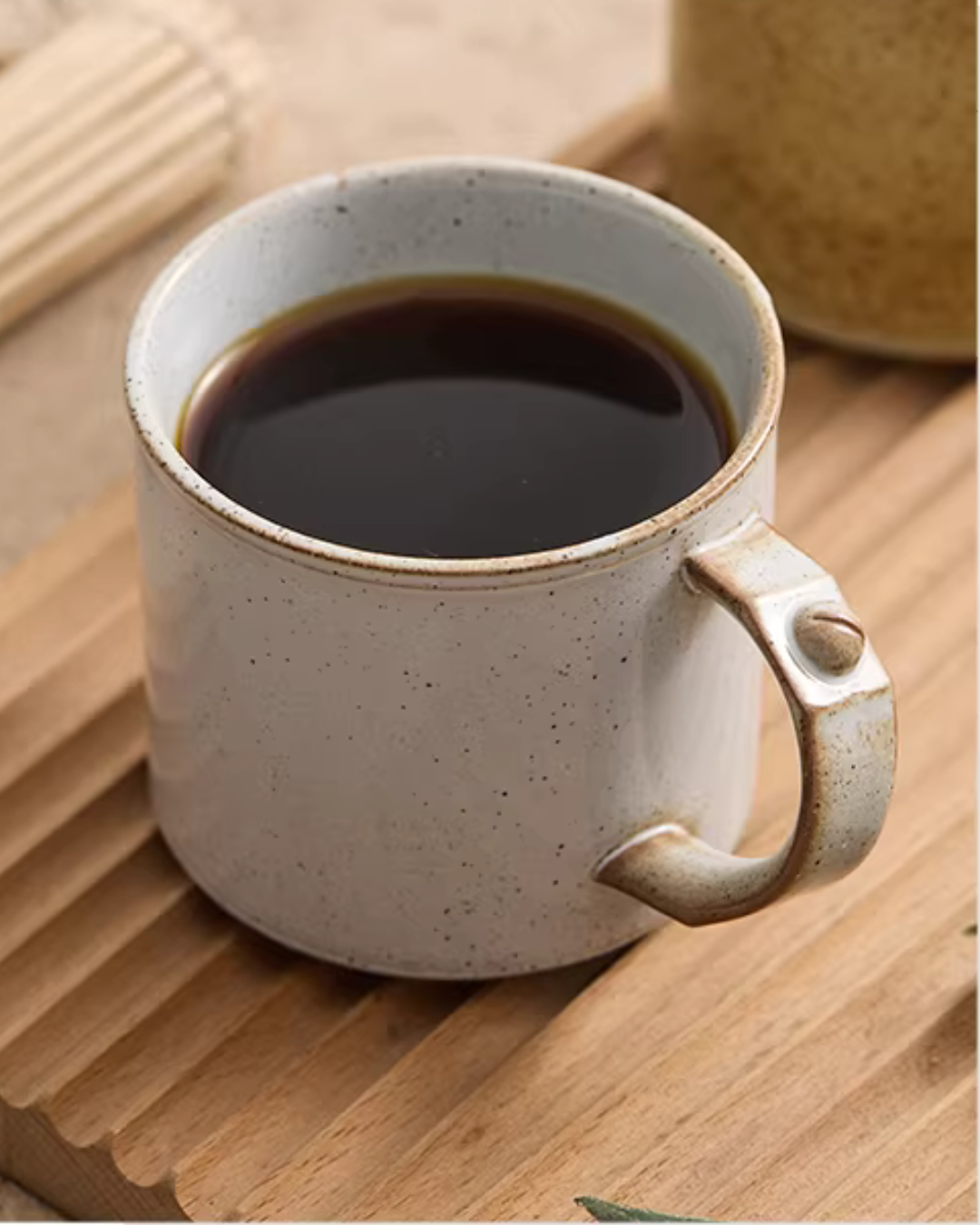 Vintage Rivet Handle Ceramic Mug for Everyday Coffee & Tea