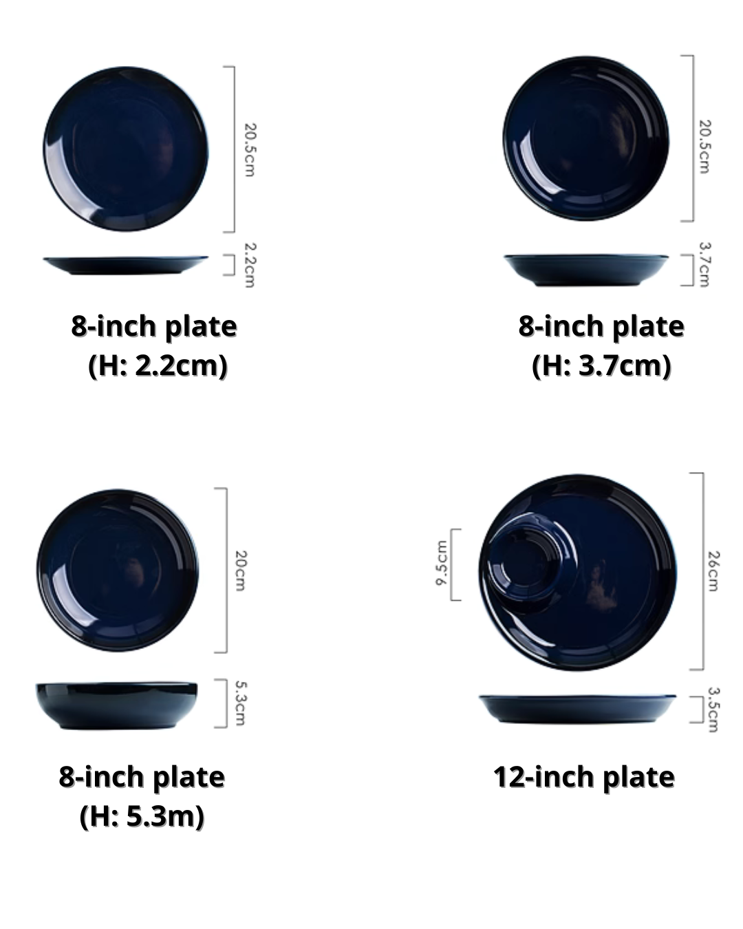 Handcrafted Nordic Deep Blue Dinnerware Set — Elegant Gradient Design