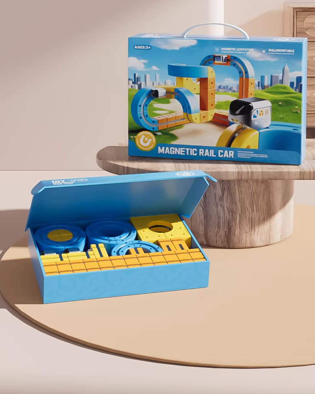Magnetic Track Car Building Set with Upside-Down Driving