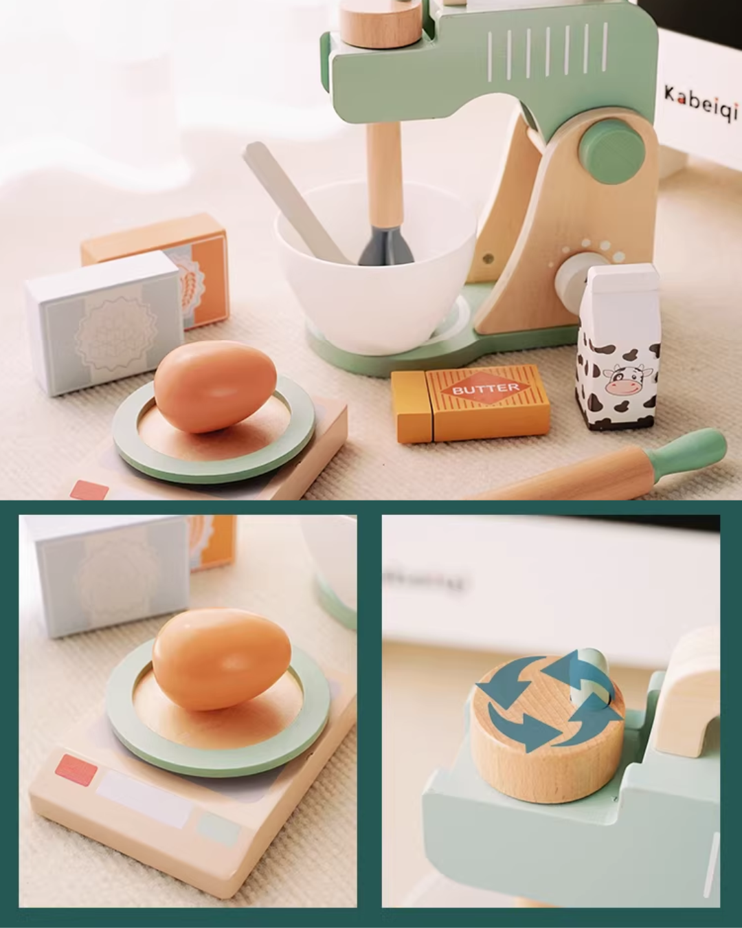 Nordic Wooden Pretend Kitchen & Tea Set for Toddlers – Role Play Toy