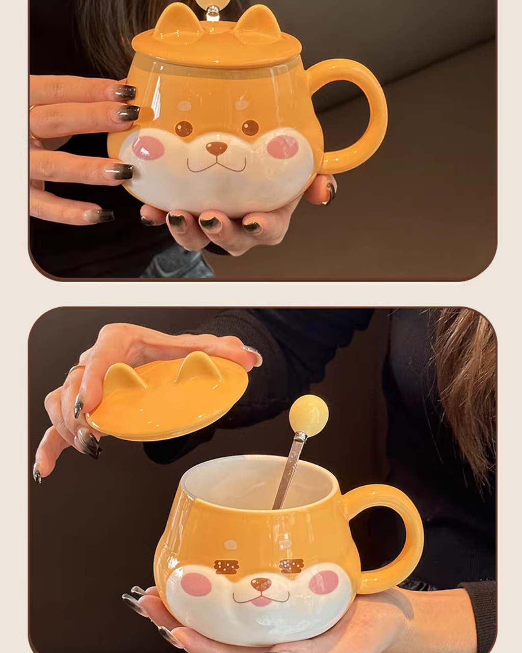 3D Shiba Inu Coffee Mug – 300 ml High-Fired Ceramic, Microwave & Dishwasher Safe