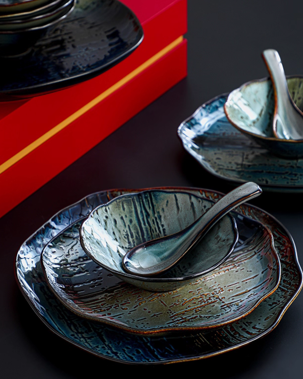 Color Kiln Transformation Porcelain Dinnerware Gift Set – Artistic & Durable