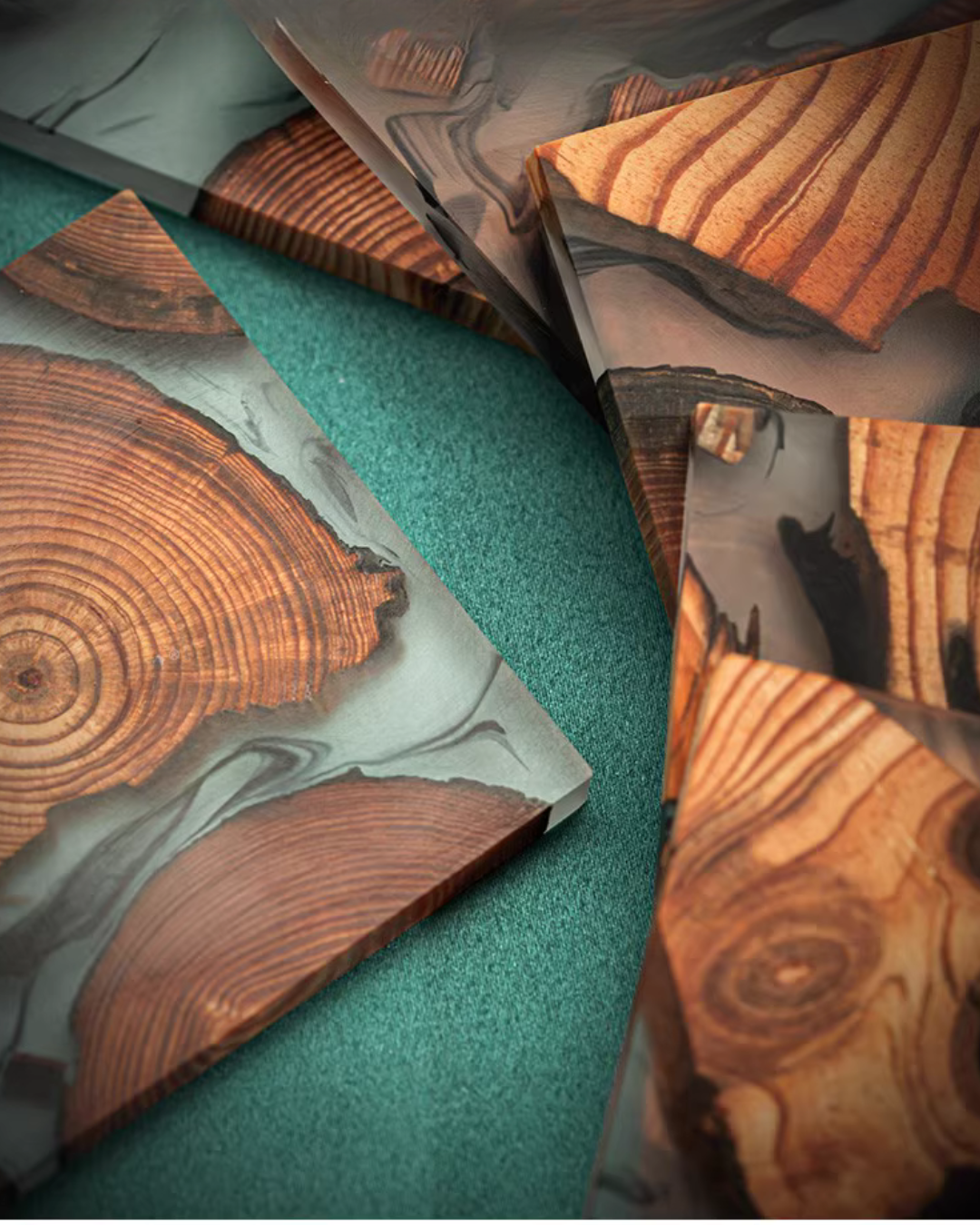 Elegant Resin and Wood Coasters for Coffee, Tea & Everyday Use