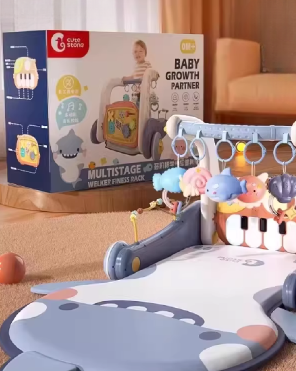 5-in-1 Baby Activity Gym & Walker for Infant Development & First Steps