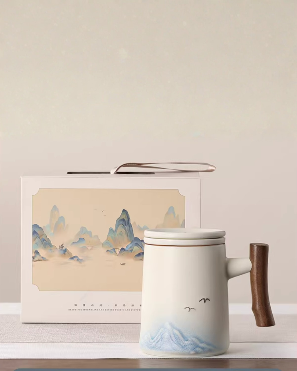 Panda Landscape Tea Mug with 3D Lid & Built-in Tea Infuser – 500ml