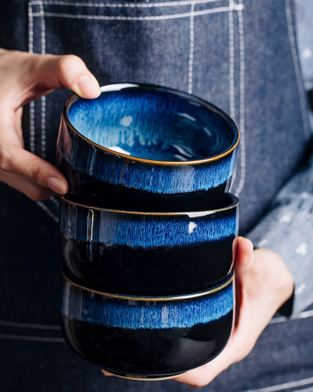 Artisan Nordic Starry Sky Dinnerware Set – Unique Blue Tableware