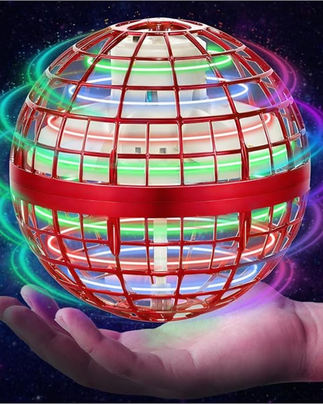 2026 Upgraded Flying Orb Ball – LED Hovering Spinner Toy for Kids