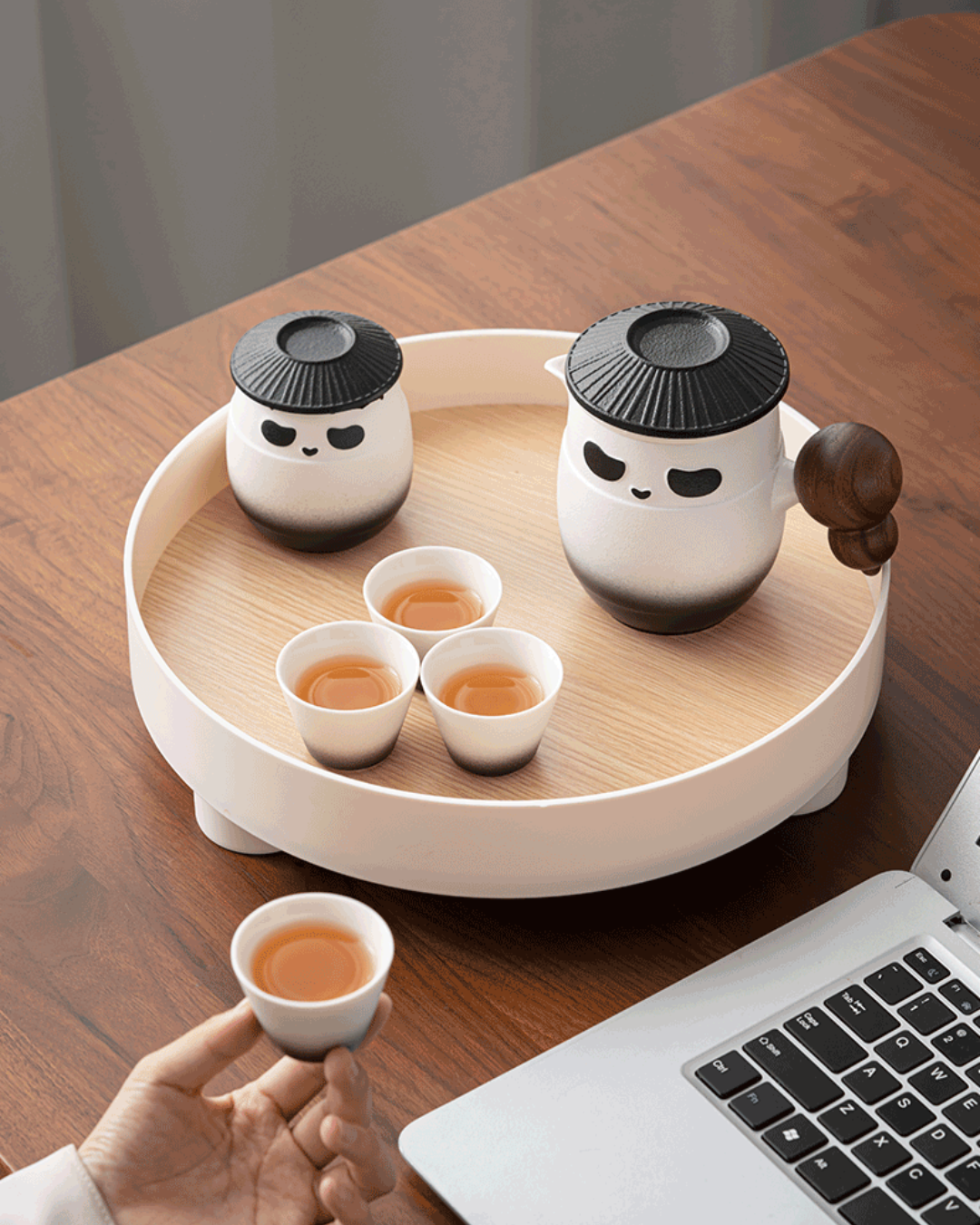 Panda Hero Tea Set – Compact Nested Design for Mindful Tea