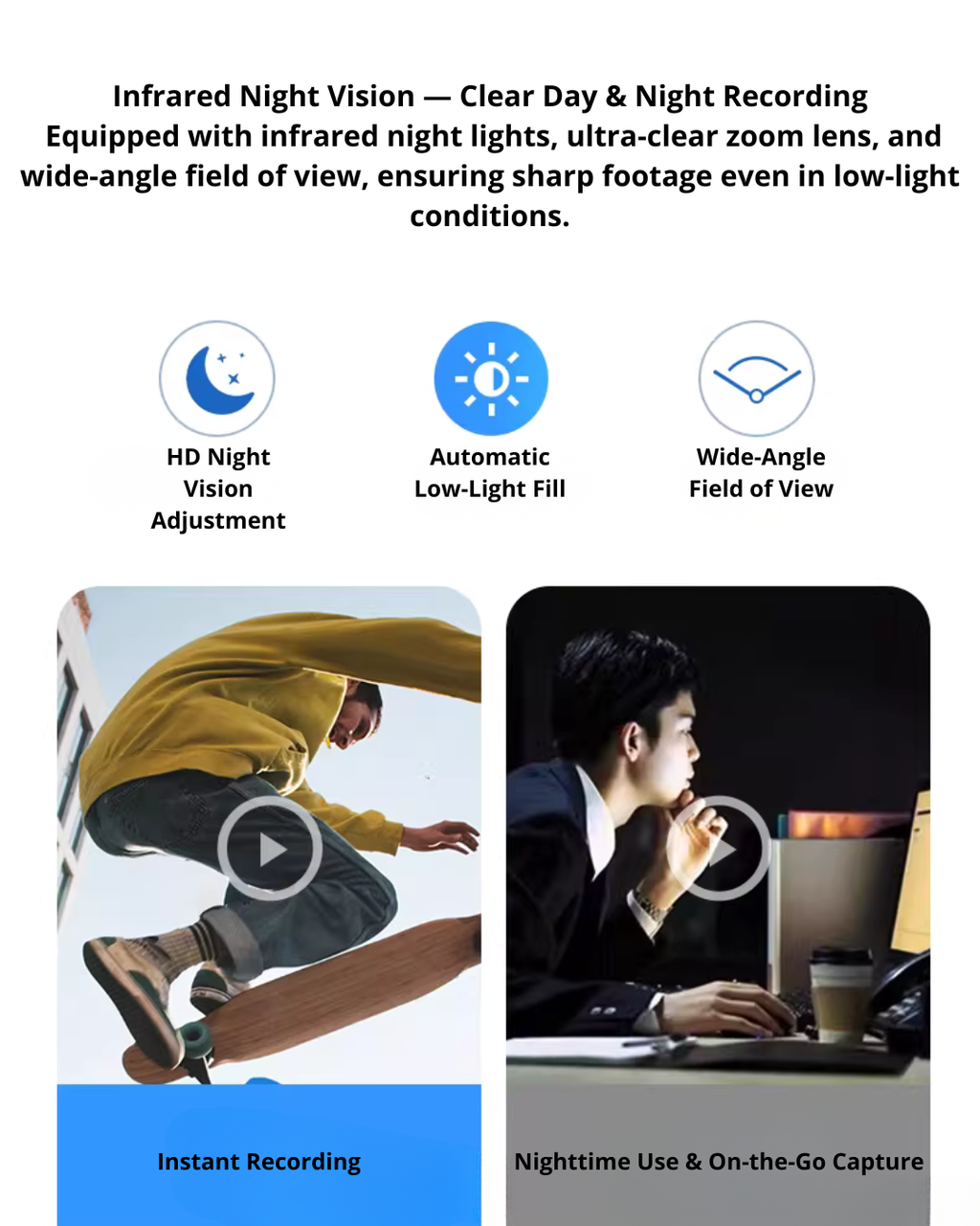 4K Action Camera – Anti-Shake, Night Vision, 180° Rotatable Lens