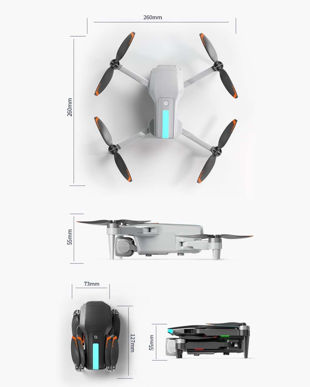 Professional HD Camera Drone with 7.48” Screen & 50× Zoom