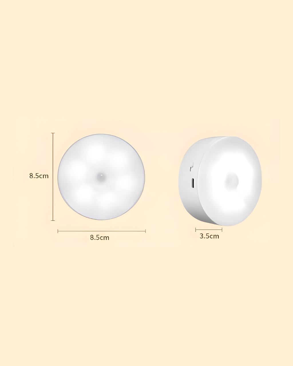 Smart Human Motion Sensor Night Light – Warm LED, Rechargeable