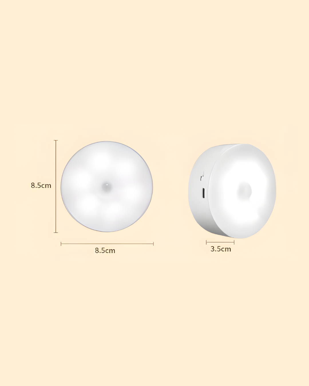 Smart Human Motion Sensor Night Light – Warm LED, Rechargeable
