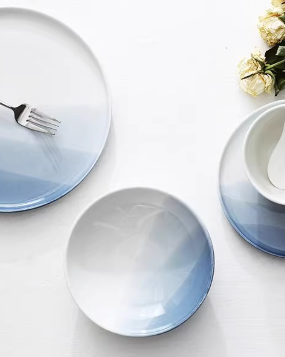 Hand-Painted Nordic Ceramic Dinnerware Set — Minimalist, Unique Design