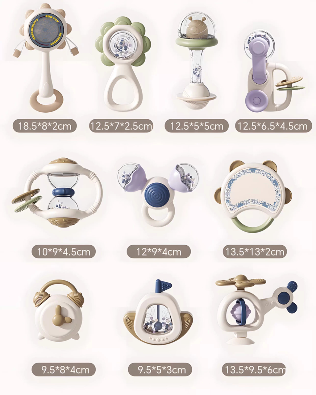 10-Piece Baby Rattle & Teether Set – Safe, Sensory & Teething Relief