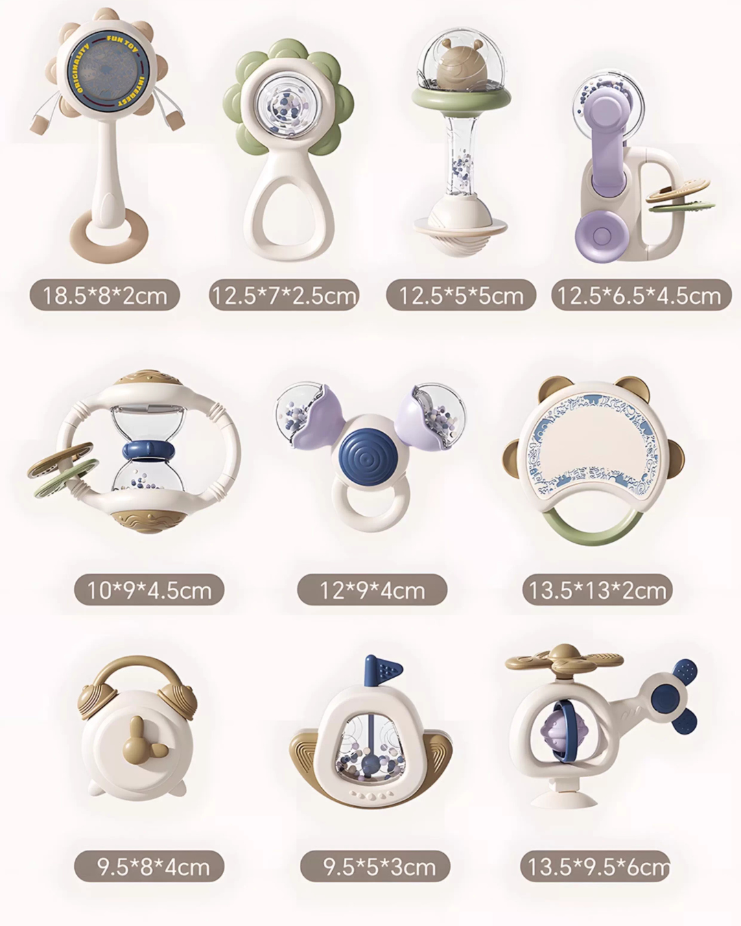 10-Piece Baby Rattle & Teether Set – Safe, Sensory & Teething Relief