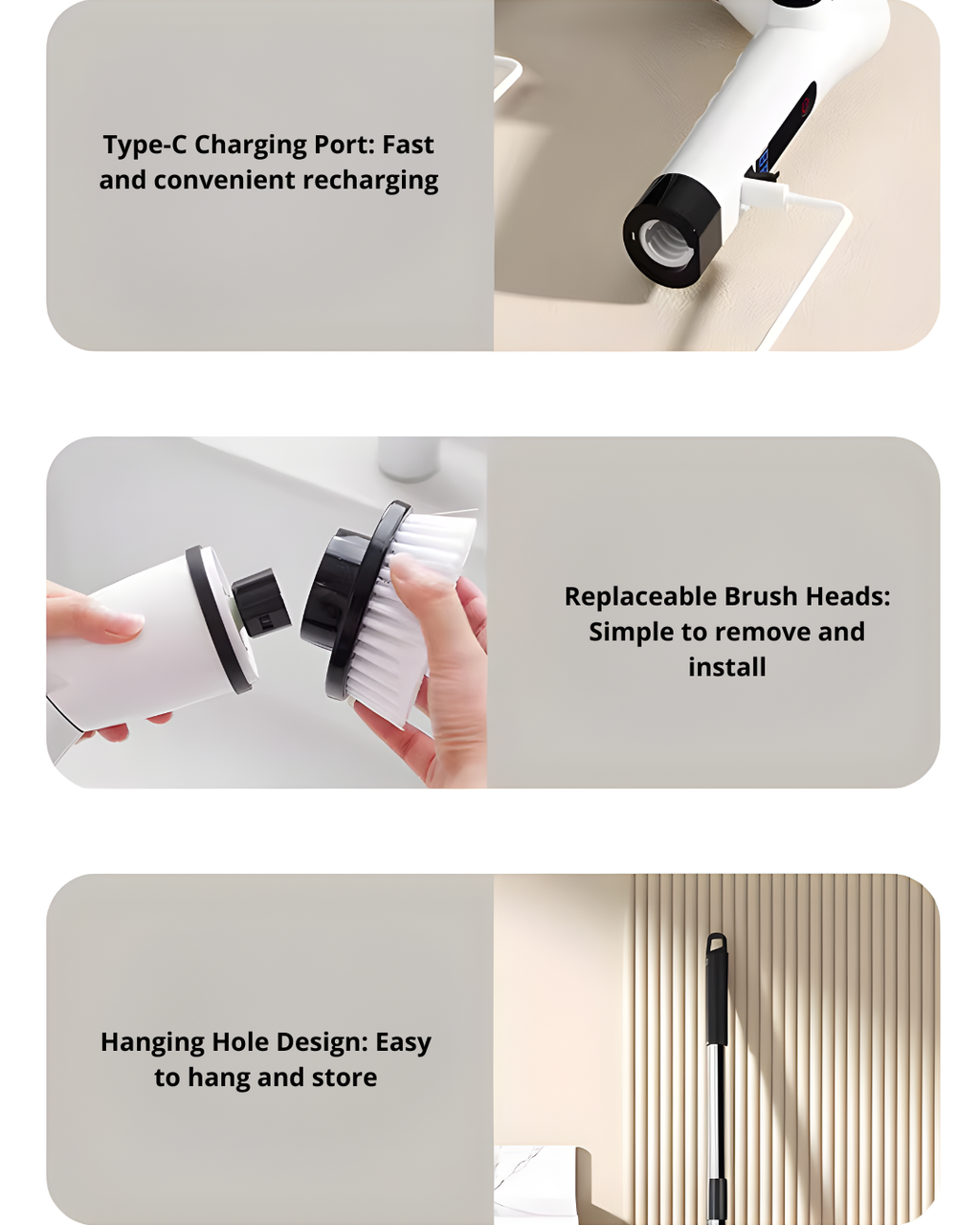 Multifunctional Electric Cleaning Brush with Adjustable Handle & Multi-Brush