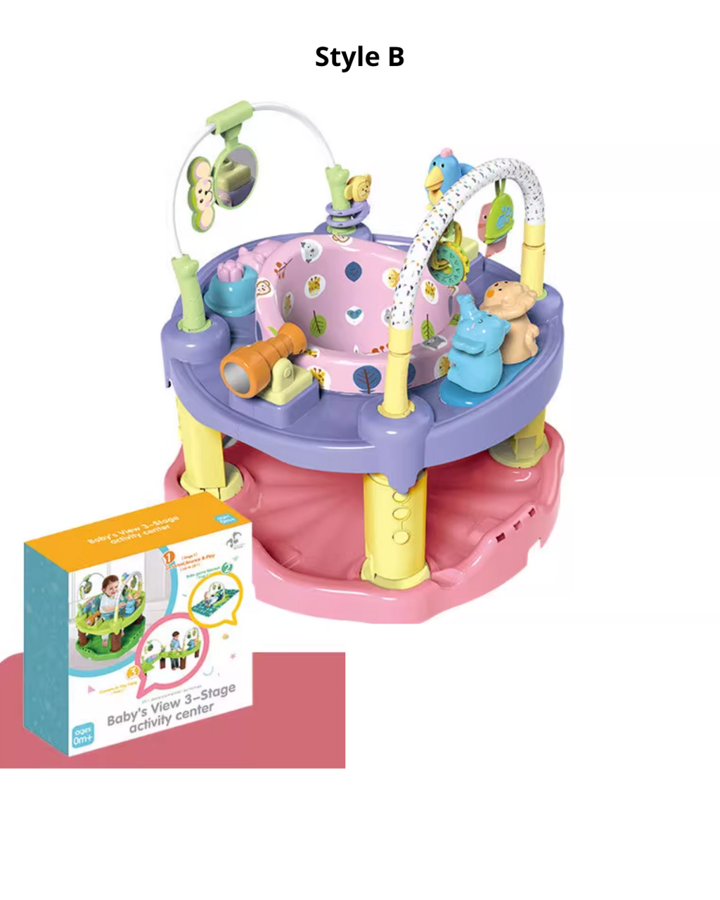 Multi-Function Baby Jumper Chair with 360° Rotating Seat & Toys