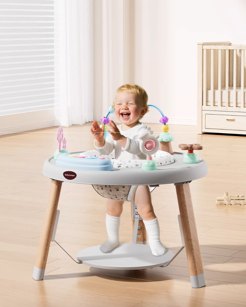 Multi-Function Baby Jumper, Activity Chair & Learning Walker | Adjustable Height, 360° Rotating Seat, Early Learning Toys for 6+ Months Toddlers