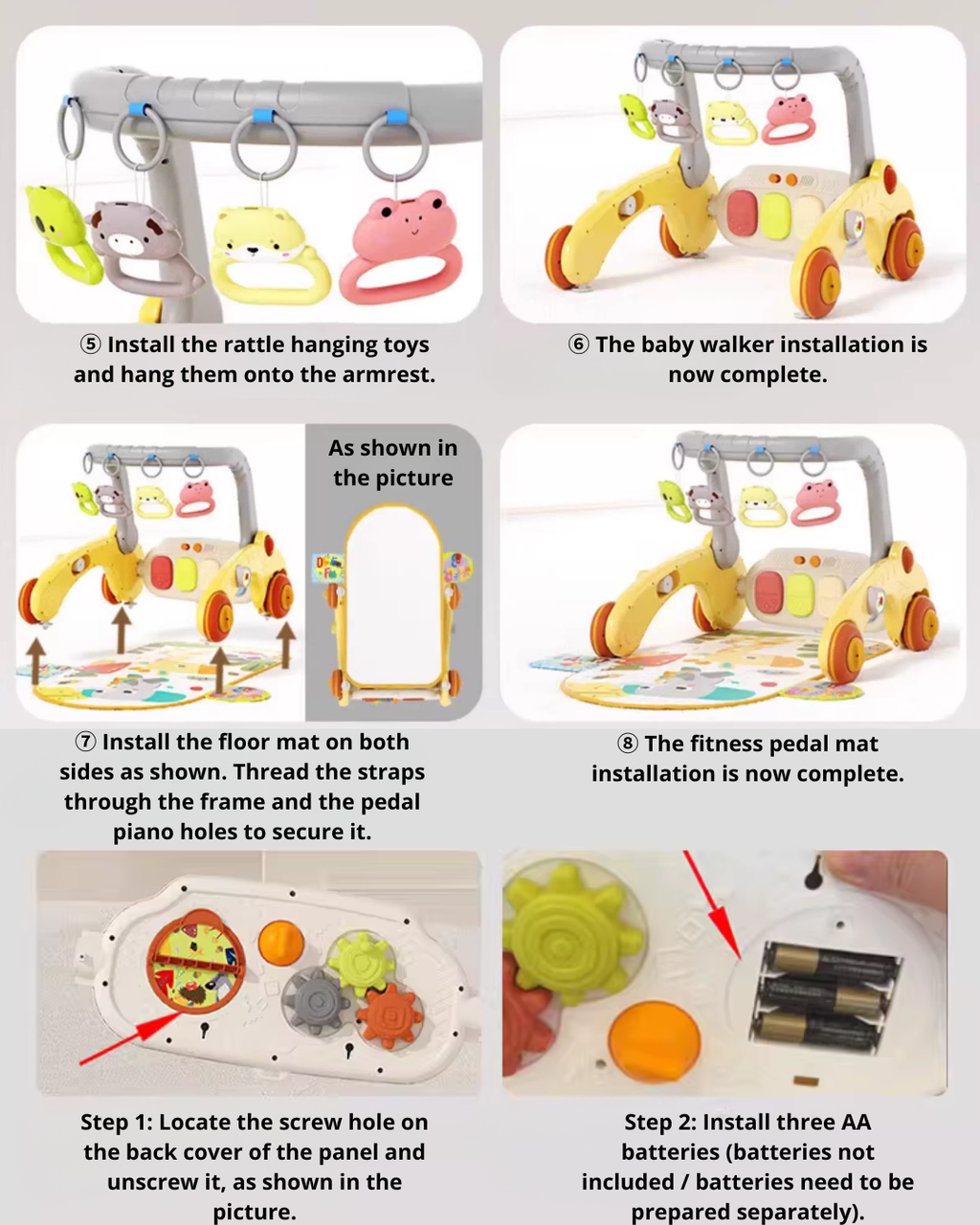 7-in-1 Multi-Function Baby Activity Gym & Walker for Infant Development