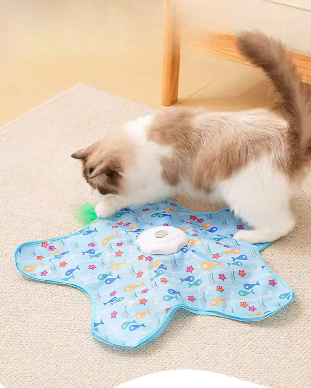 Interactive Hide & Seek Cat Toy with Automatic Motion & Feather