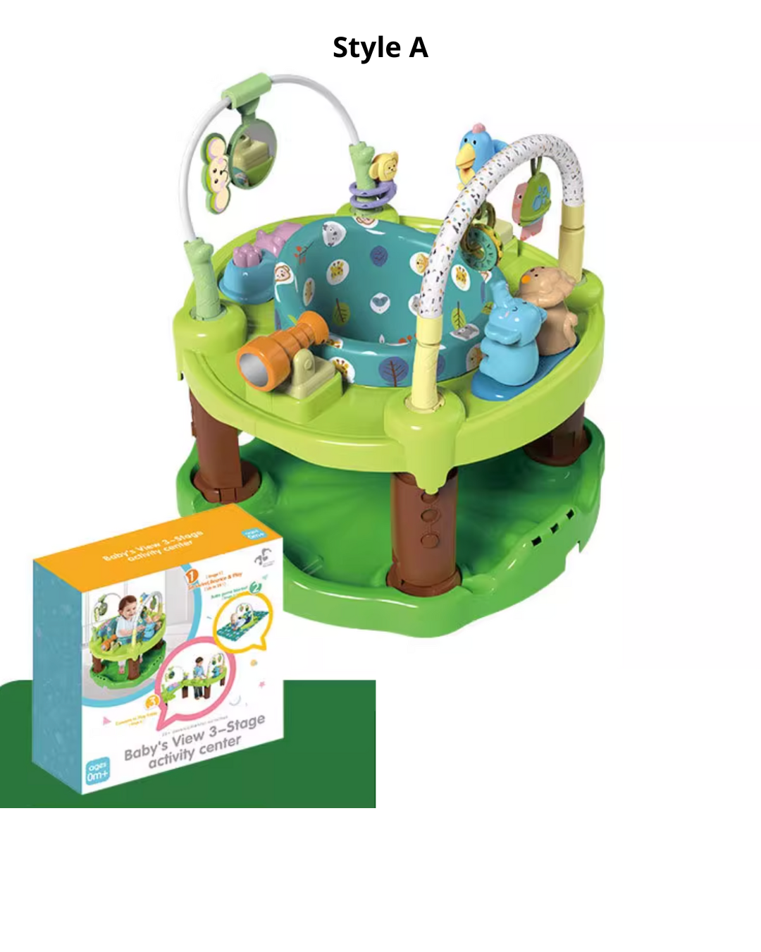 Multi-Function Baby Jumper Chair with 360° Rotating Seat & Toys