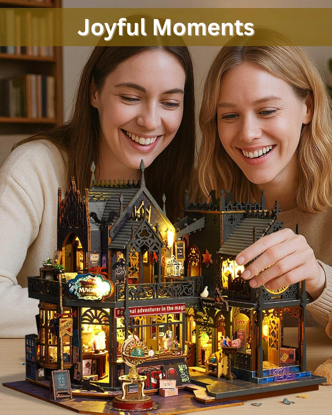 Holo Magic City DIY Dollhouse Miniature Kit with LED Lighting