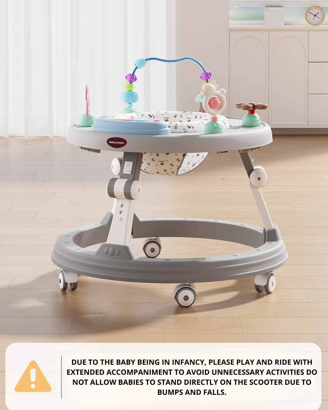 Multi-Function Baby Jumper, Activity Chair & Learning Walker | Adjustable Height, 360° Rotating Seat, Early Learning Toys for 6+ Months Toddlers