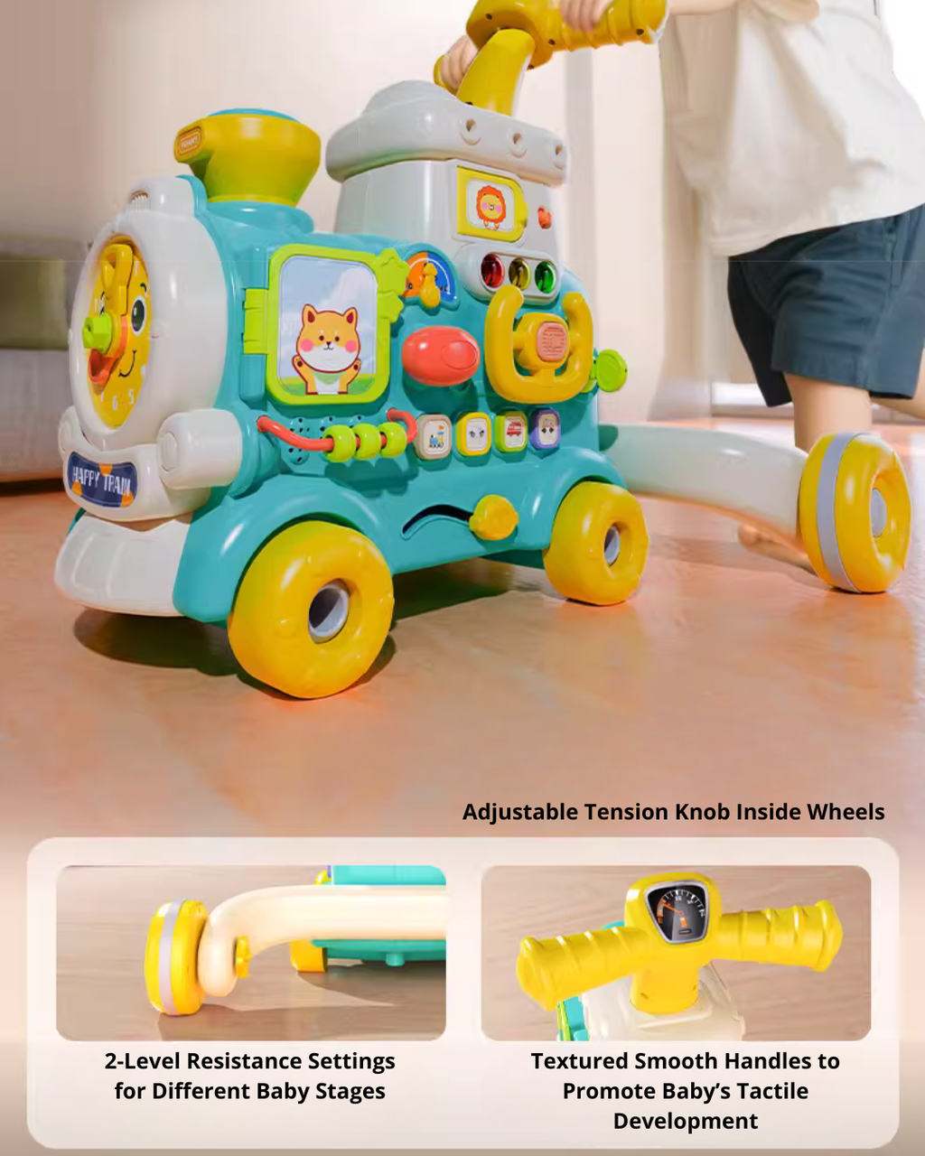 Early Learning Baby Walker & Ride-On with Interactive Activity Panel