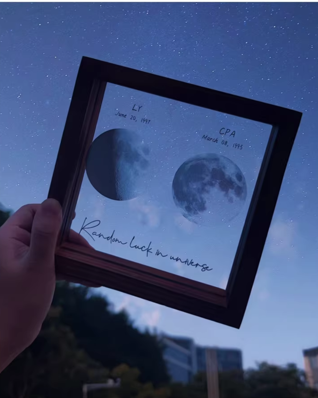 Personalized Moon Phase Frame – Custom Date & Message Gift