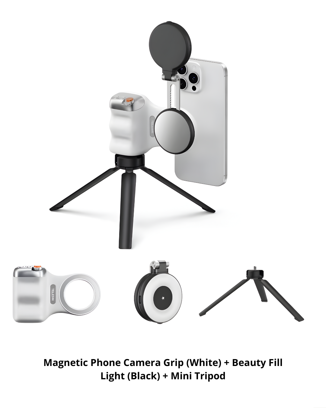 Magnetic Phone Camera Grip with Fill Light for Vlogging