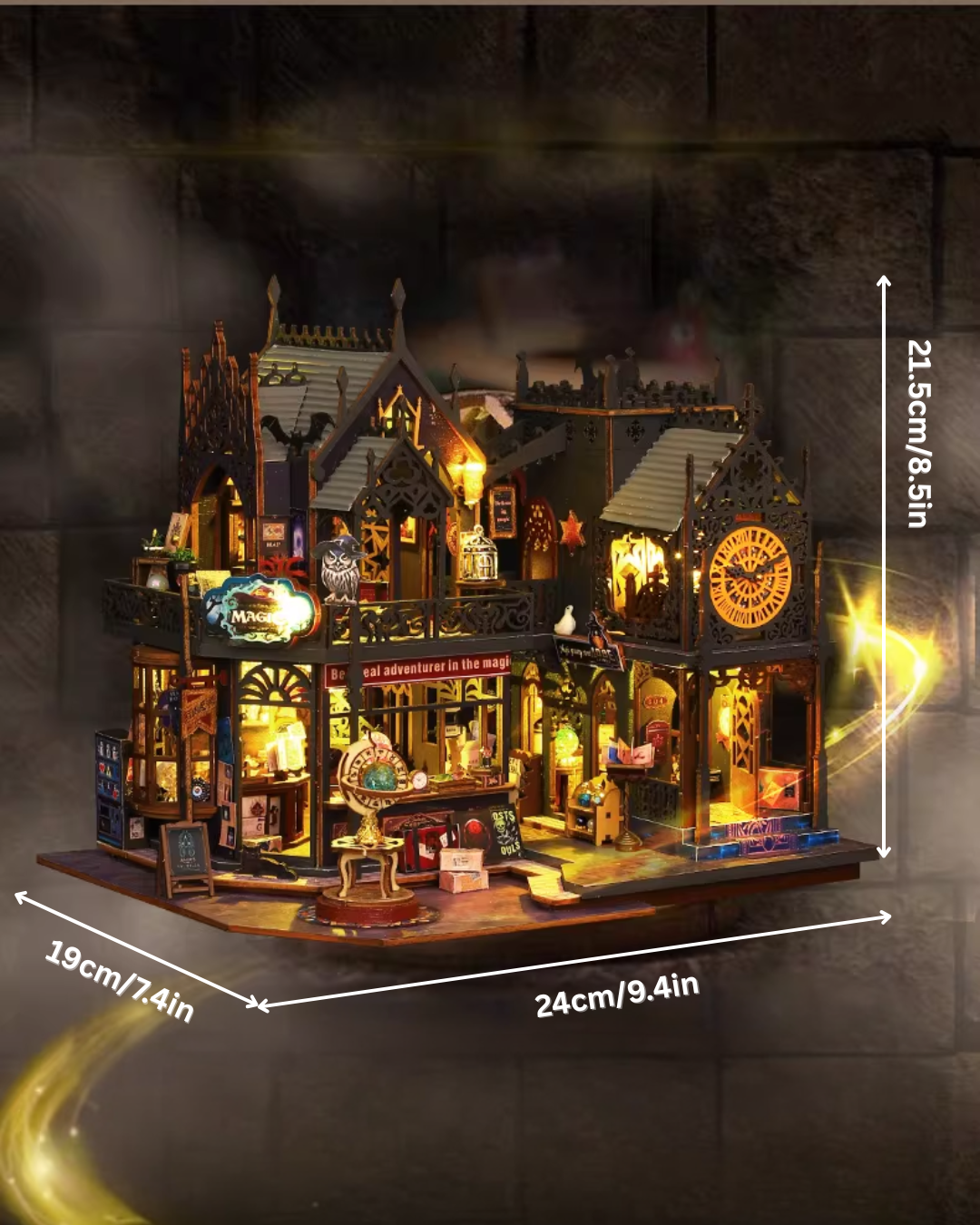 Holo Magic City DIY Dollhouse Miniature Kit with LED Lighting