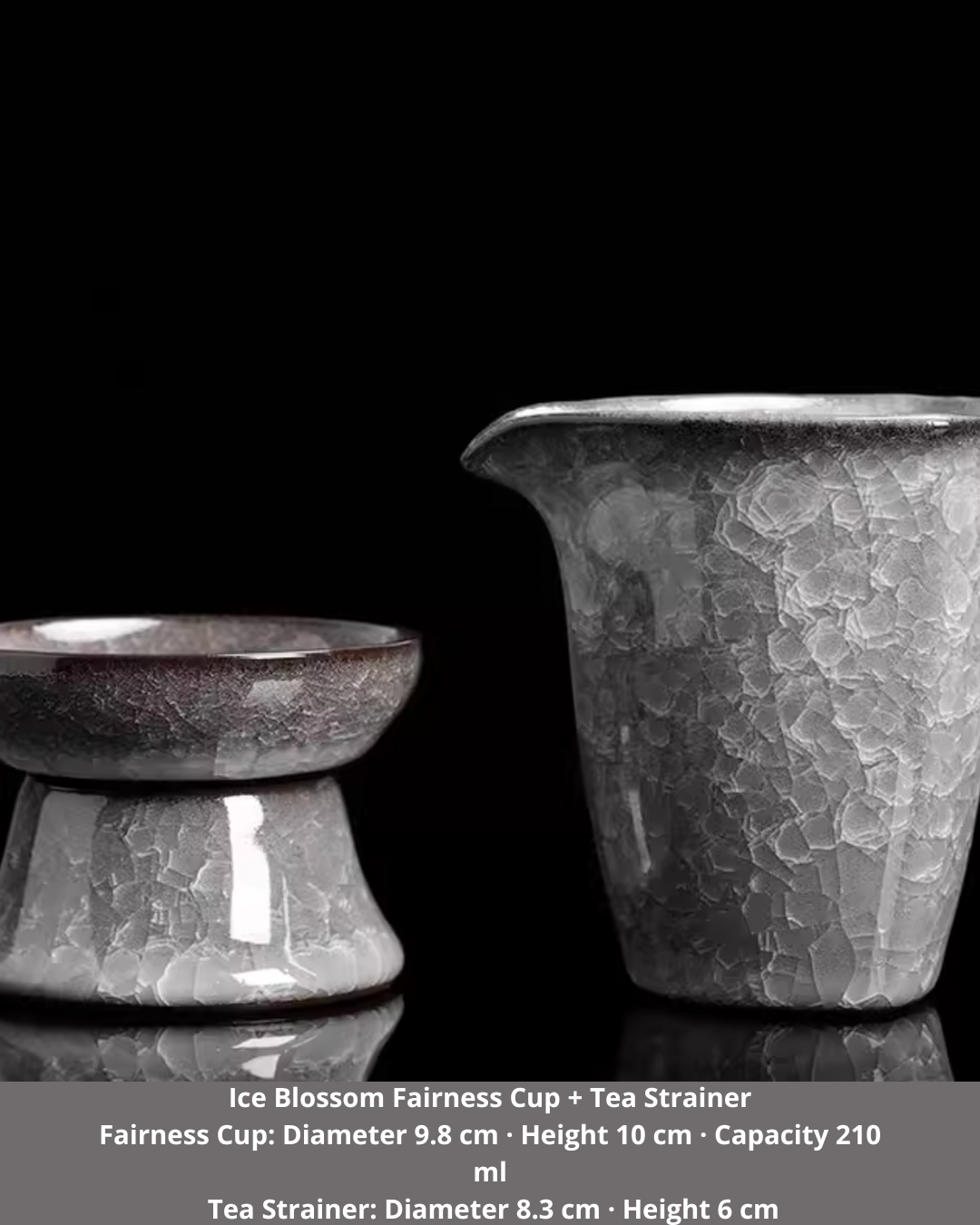 Black Ice Blossom Ceramic Tea Cup for Mindful Daily Rituals