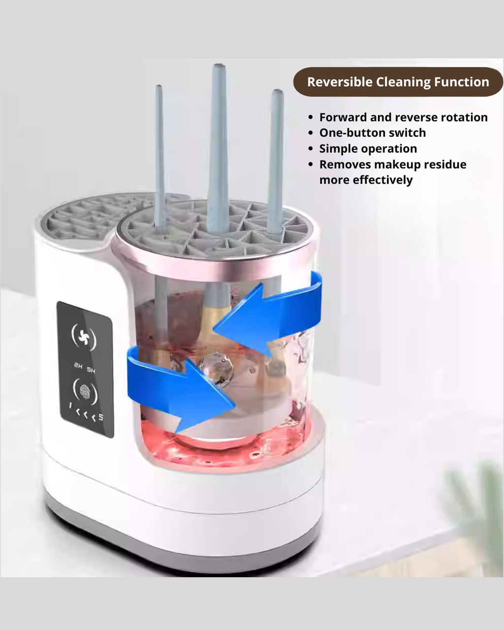 Automatic 3-in-1 Makeup Brush Cleaner & Dryer for Home & Vanity