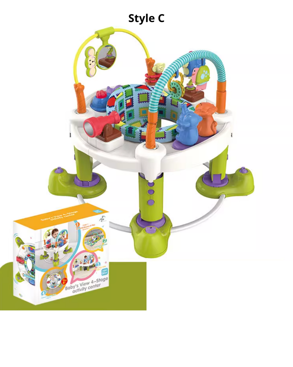 Multi-Function Baby Jumper Chair with 360° Rotating Seat & Toys