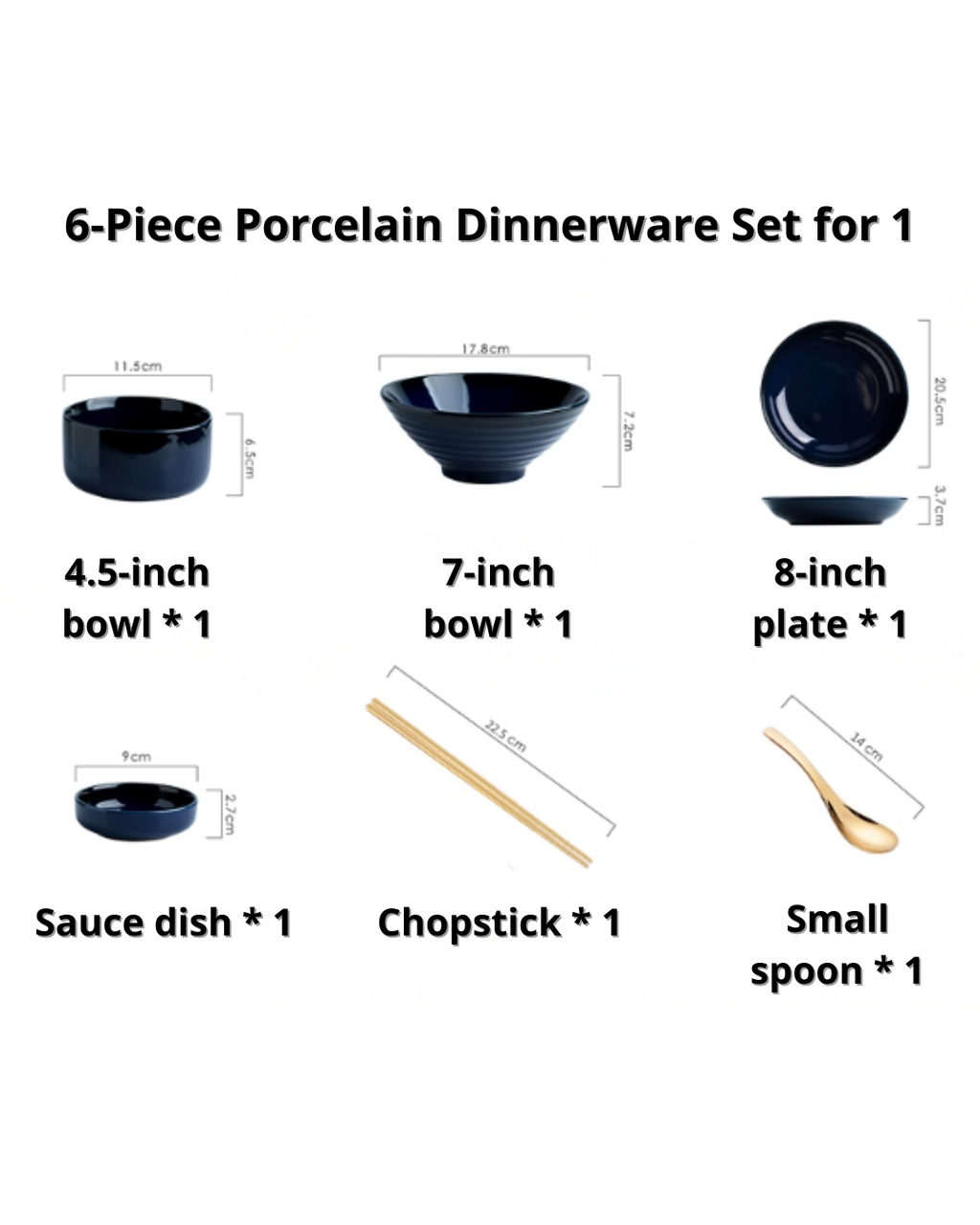 Handcrafted Nordic Deep Blue Dinnerware Set — Elegant Gradient Design