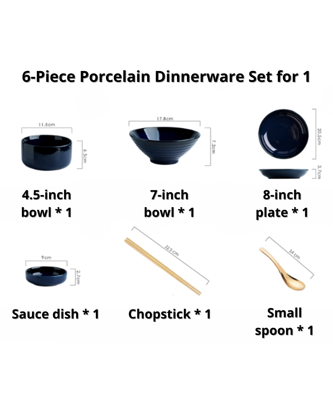 Handcrafted Nordic Deep Blue Dinnerware Set — Elegant Gradient Design