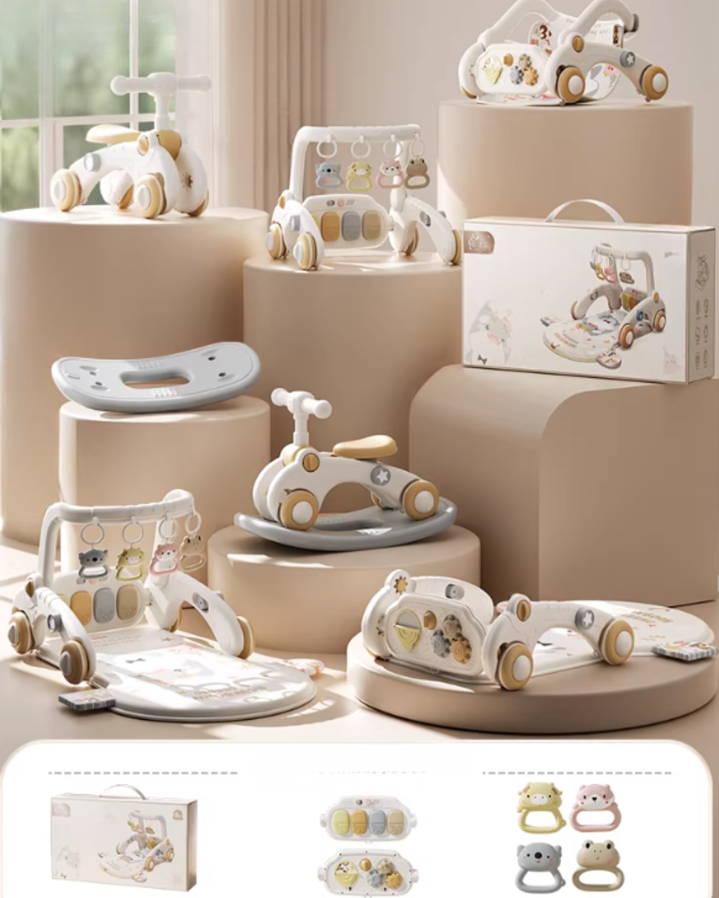 7-in-1 Multi-Function Baby Activity Gym & Walker for Infant Development