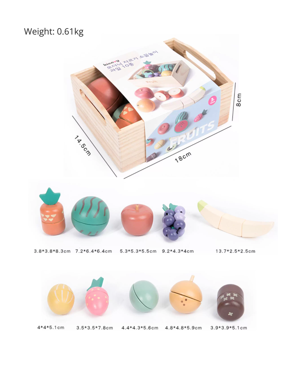 Kids Wooden Play Kitchen & Food Toy Set – Pretend Play for Toddlers