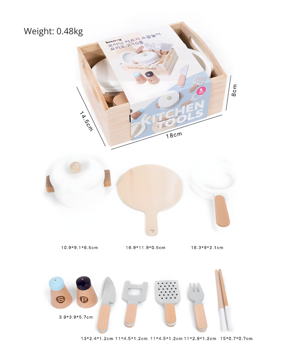 Kids Wooden Play Kitchen & Food Toy Set – Pretend Play for Toddlers