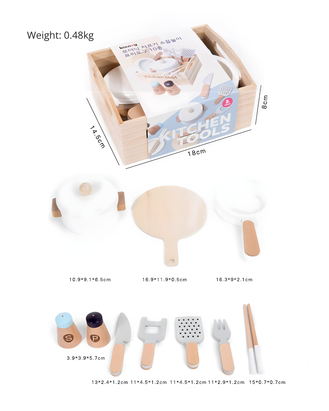 Kids Wooden Play Kitchen & Food Toy Set – Pretend Play for Toddlers
