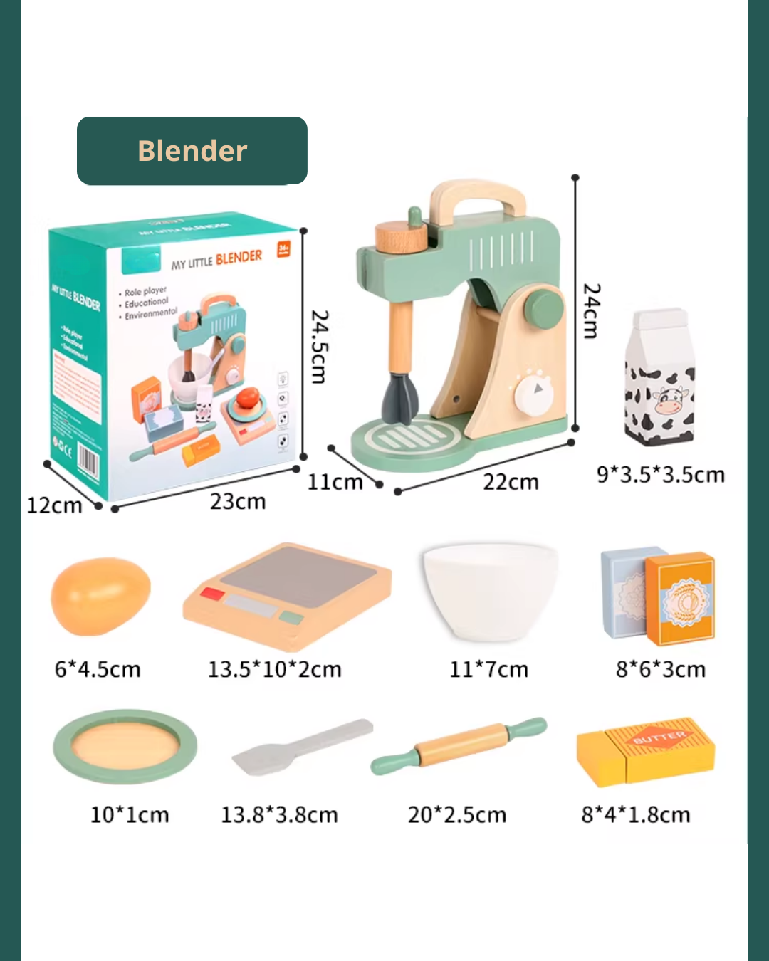 Nordic Wooden Pretend Kitchen & Tea Set for Toddlers – Role Play Toy