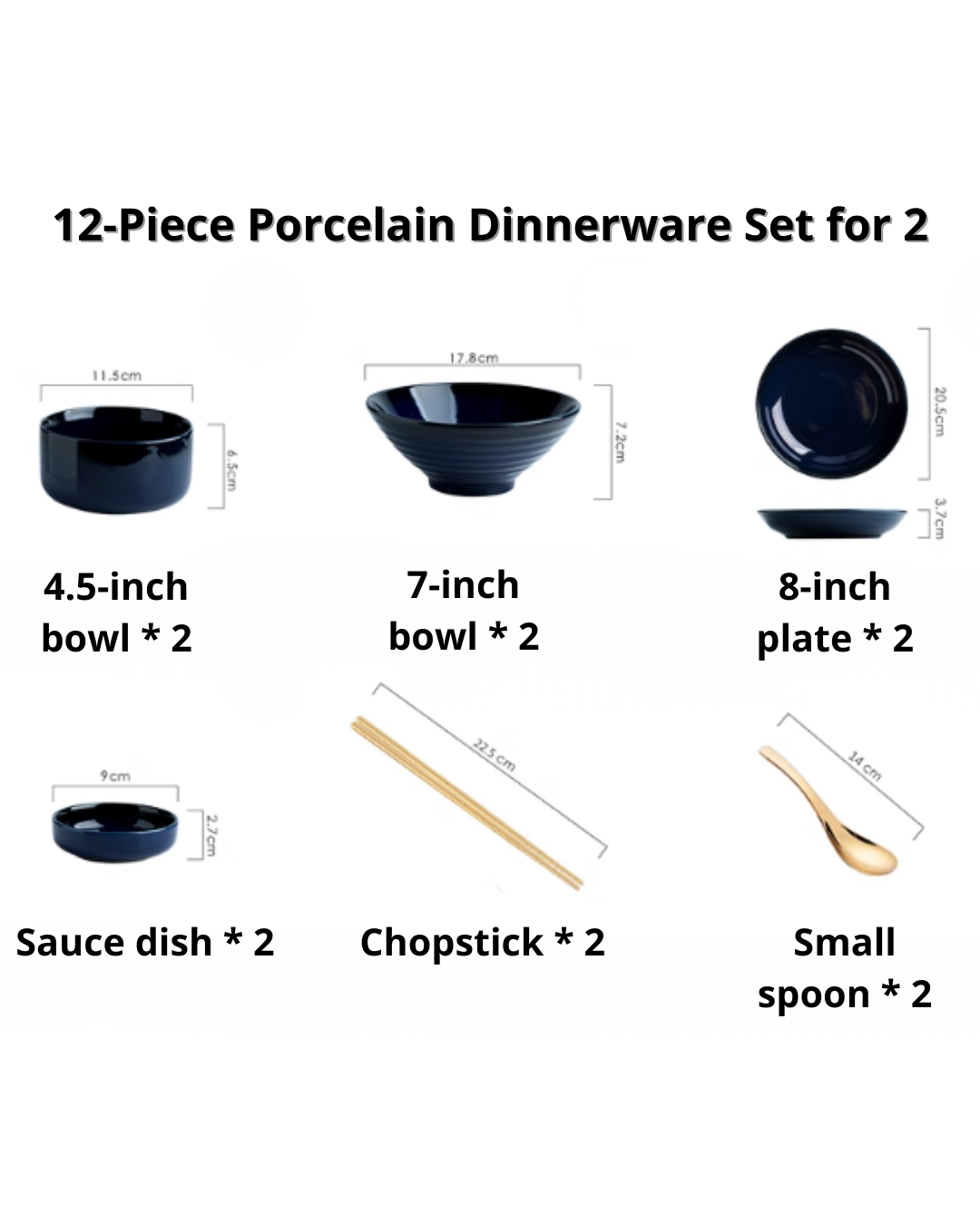 Handcrafted Nordic Deep Blue Dinnerware Set — Elegant Gradient Design