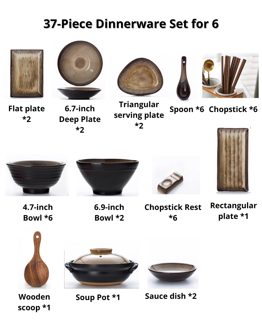 Japanese-Style Zisha Kiln-Change Dinnerware Set — Unique Handcrafted Ceramic