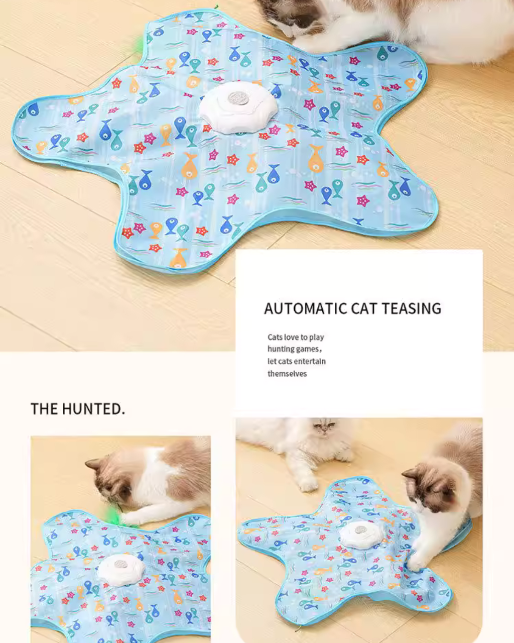 Interactive Hide & Seek Cat Toy with Automatic Motion & Feather